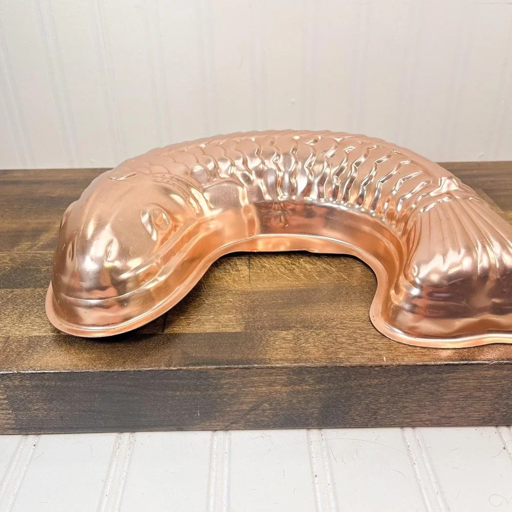 Vintage‎ Pink Copper Metal Fish Mold Wall Decor
